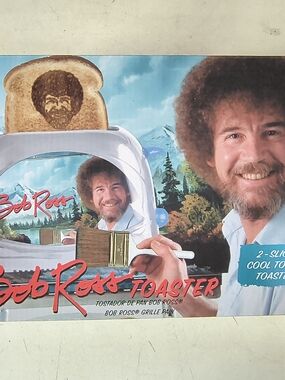 Bob Ross 2 Slice Toaster , Toasts Bob Ross On Your Bread Open Box